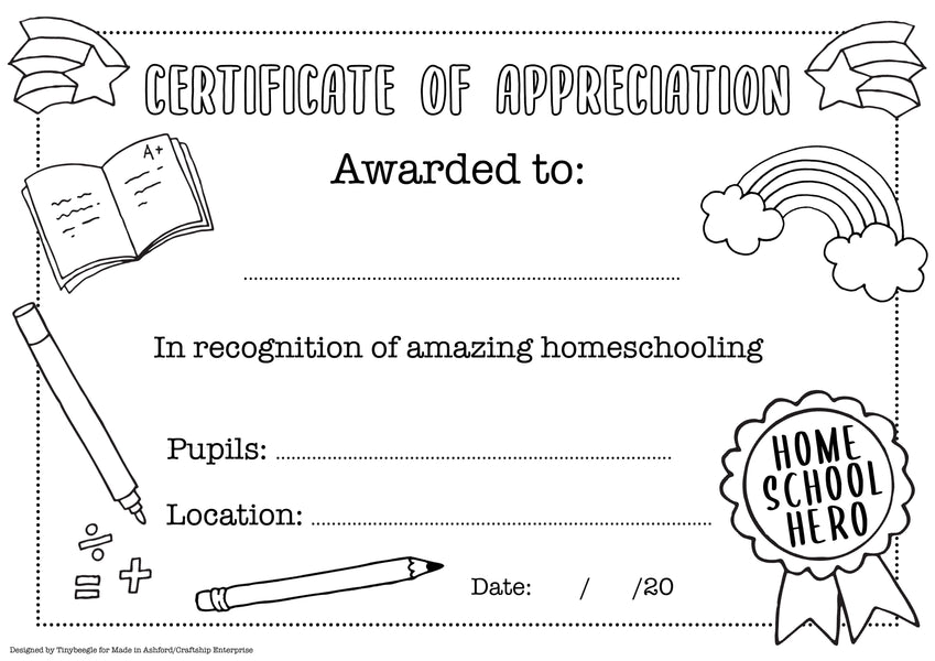 Home School Hero Certificate