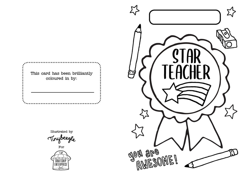 Make your own Thank you teachers card - Free Printable
