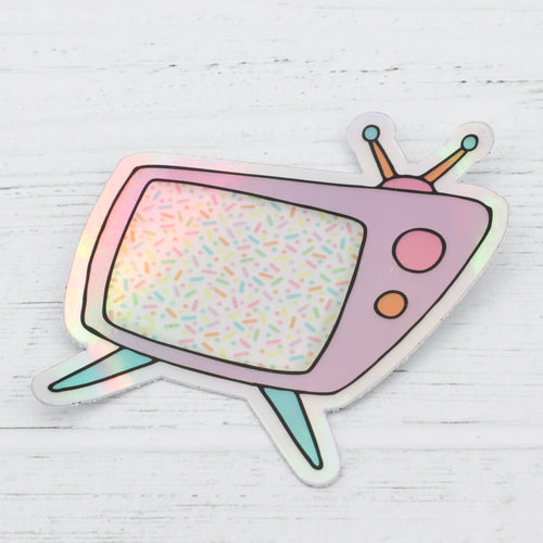 Live Tv holographic sticker