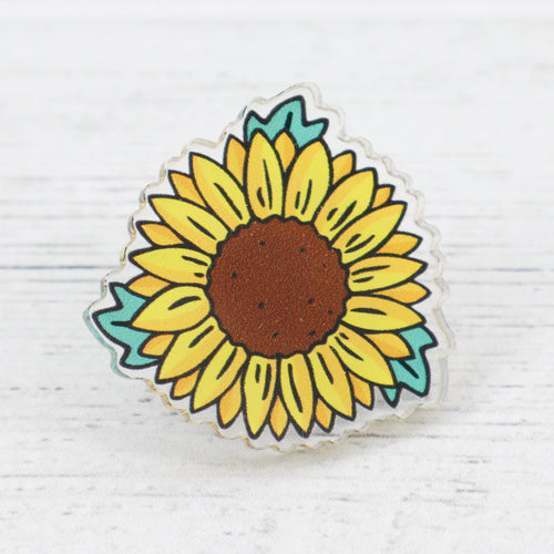 Sunflower acrylic pin badge