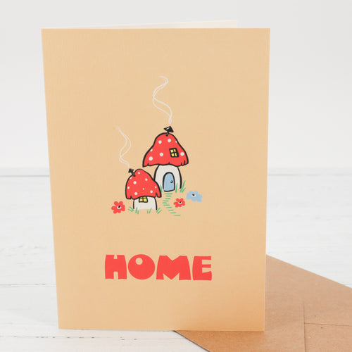 Home toadstool greetings card