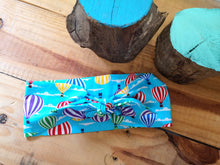 Load image into Gallery viewer, Headscarf turquoise hot air balloons