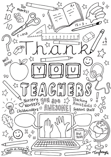 Thank you Teachers Colouring in Sheet
