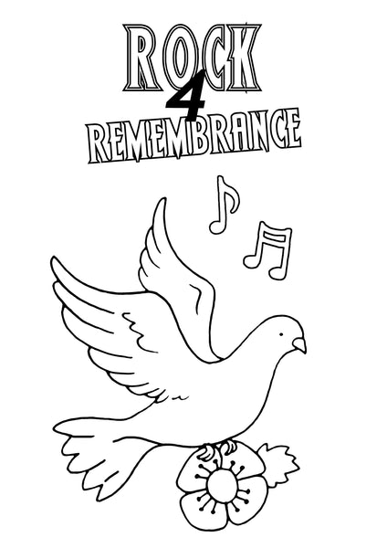 Rock for Remembrance colouring sheet