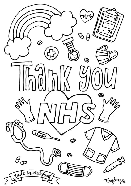 Thank you NHS colouring sheet