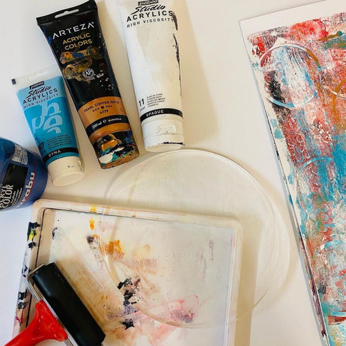 Gel Mono Printing to create a Mug Workshop Tuesday 15th April 2 - 4pm