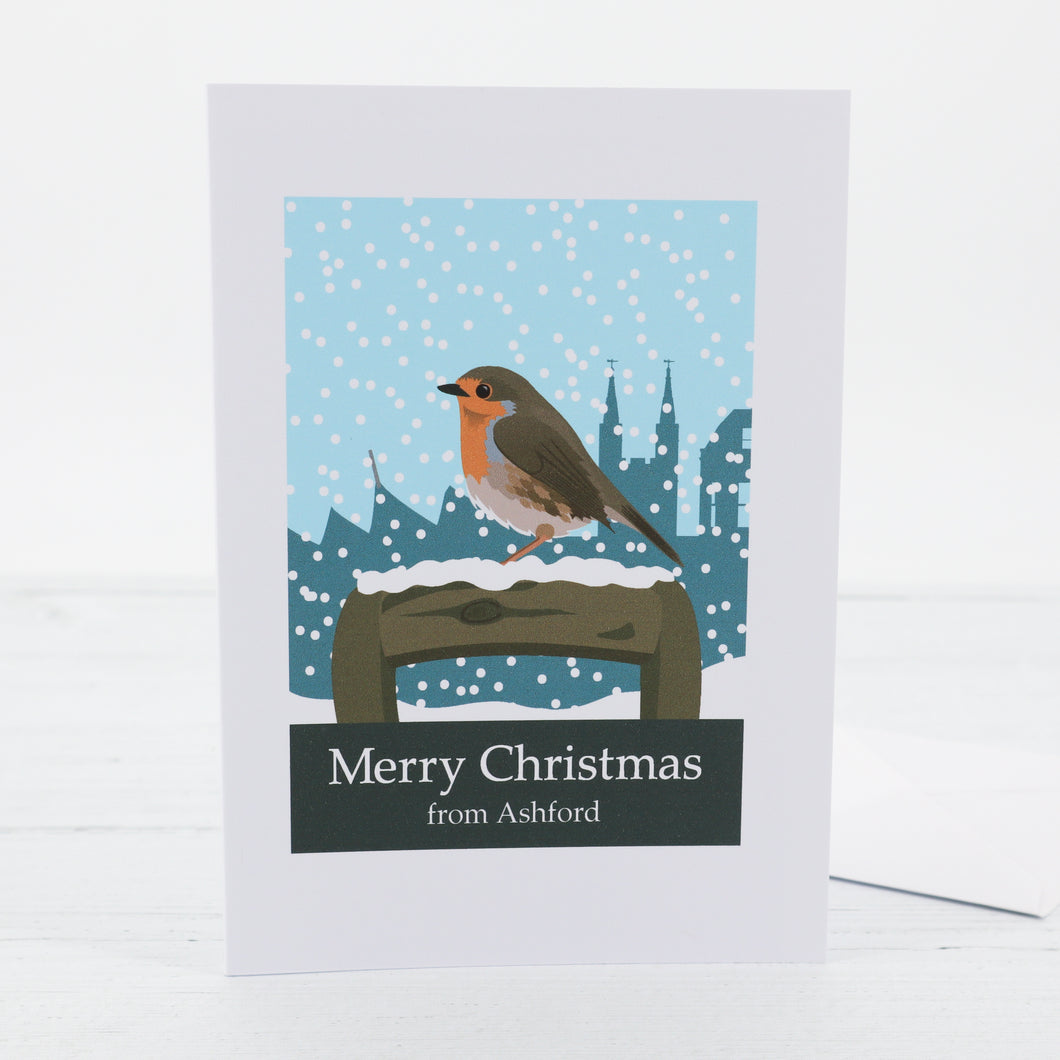 Ashford robin Christmas card