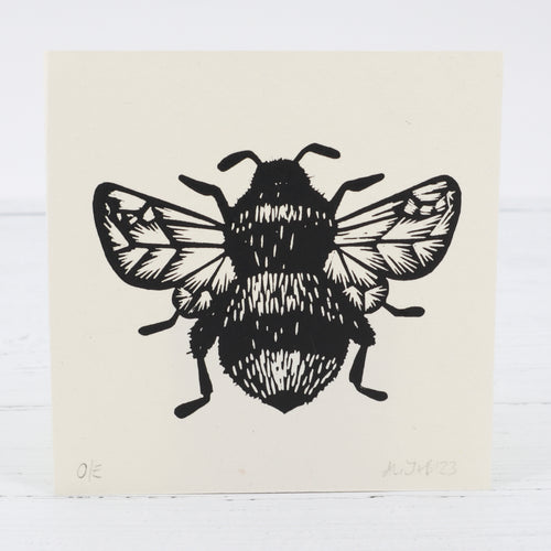 Bumblebee original linocut print