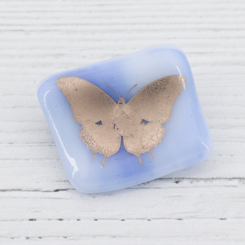 Butterfly glass brooch