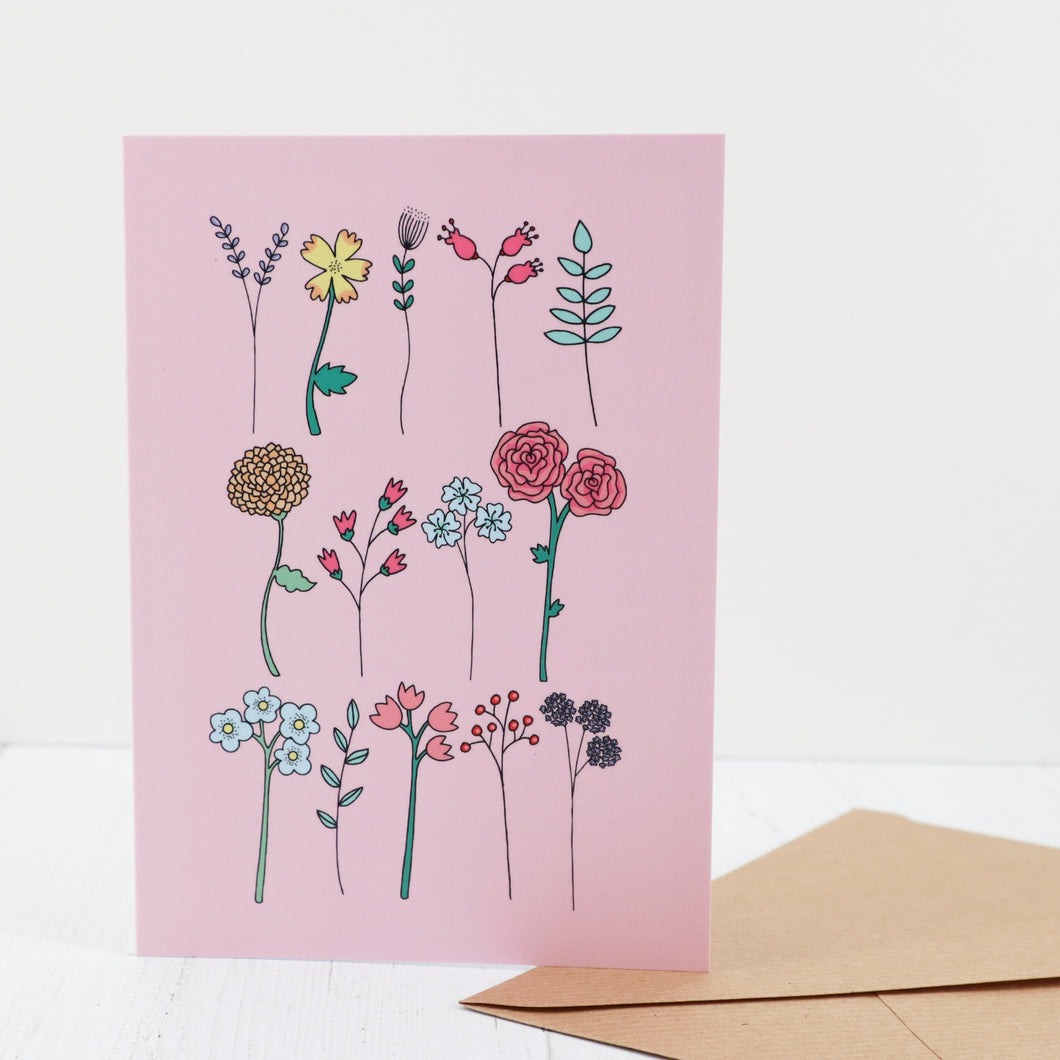 Flowers greetings card