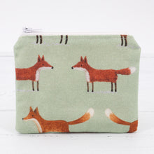 Load image into Gallery viewer, Fox fabric coin purse