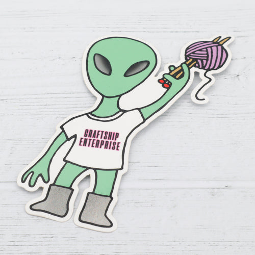 Alien mascot sticker