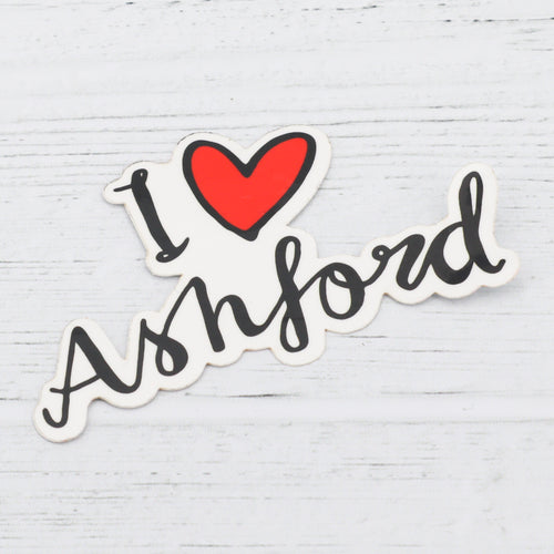 I love Ashford merch font cut out sticker