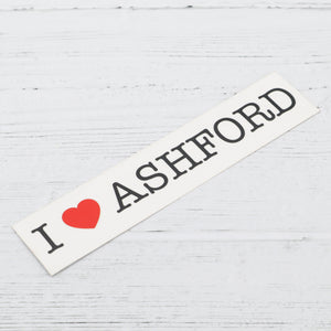 I love Ashford sticker rectangle