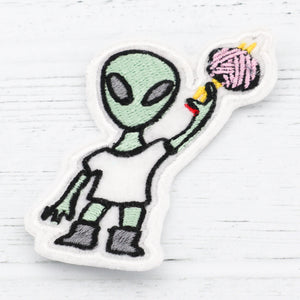 Alien mascot sew on patch