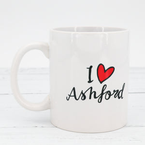 I love Ashford font mug