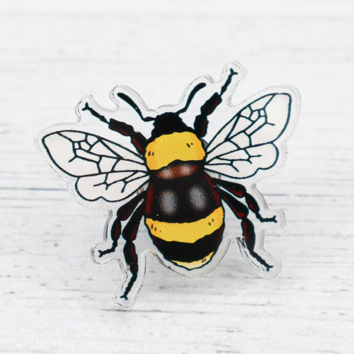 Bee acrylic pin badge