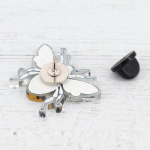 Bee acrylic pin badge