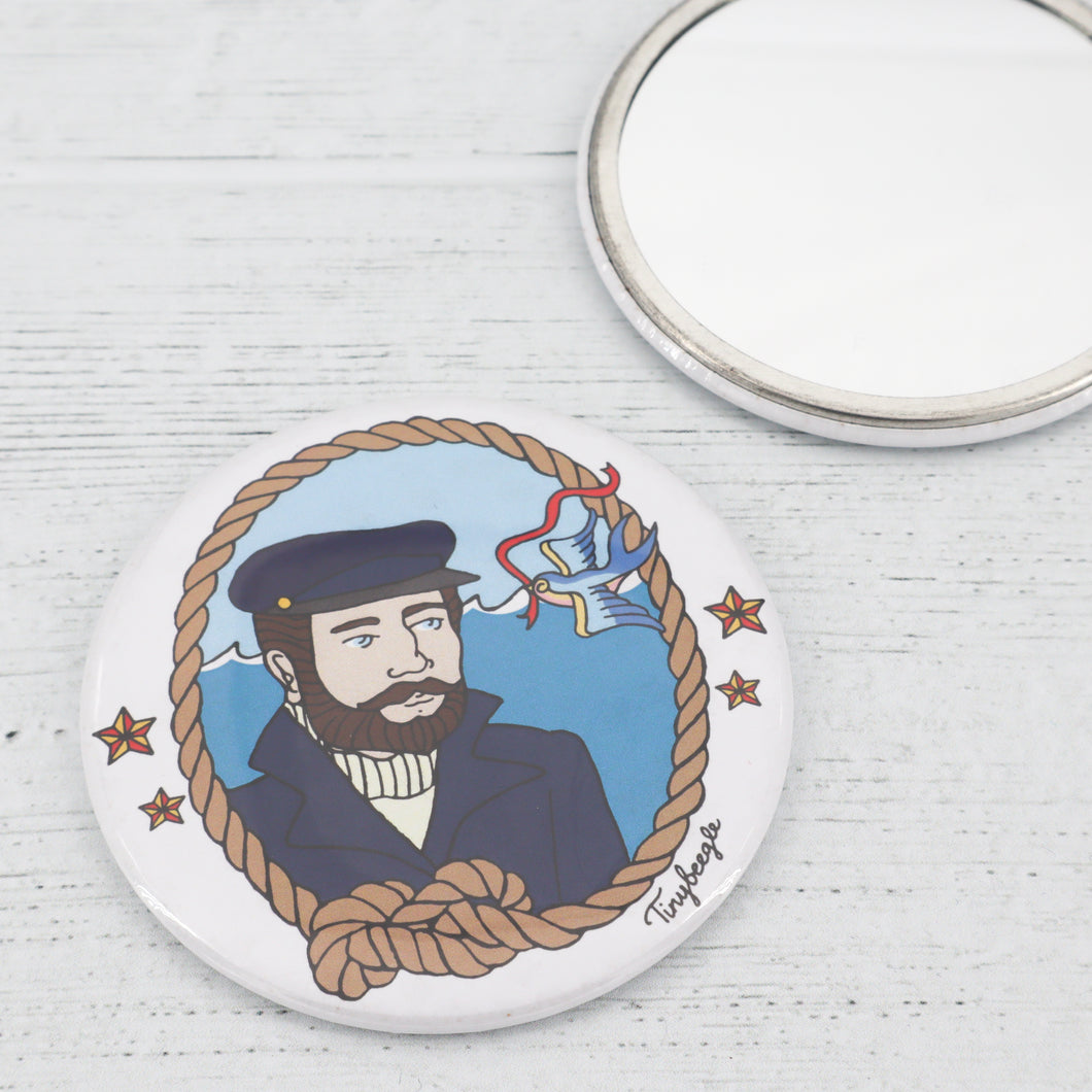 Sailor guy original illustration pocket mirror