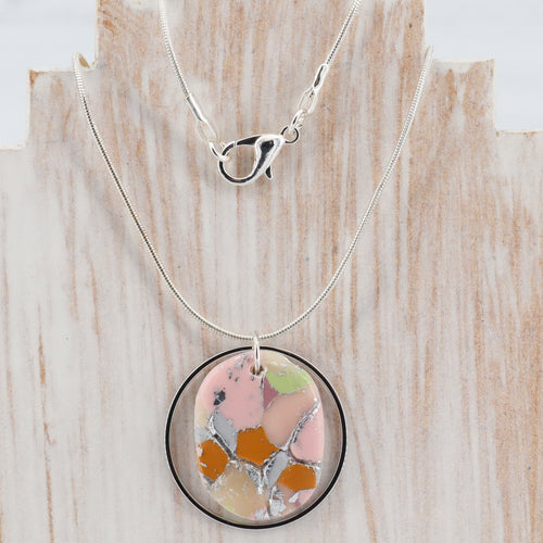 Pink marbled necklace