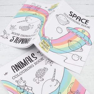 Space and animals colouring book