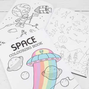 Space and animals colouring book