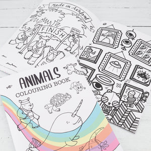 Space and animals colouring book