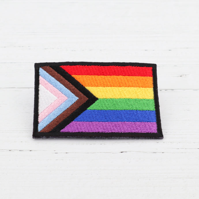 Progress pride flag embroidered patch