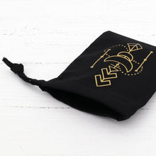 Load image into Gallery viewer, Cotton crystal pouch with a gold geometric vinyl detail