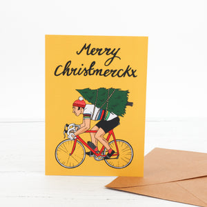 Eddy Merckx cycling Christmas card