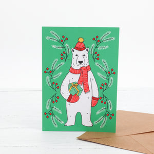Polar bear Christmas card pack