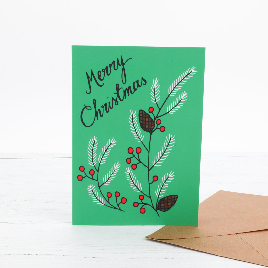 Pinecone Christmas card