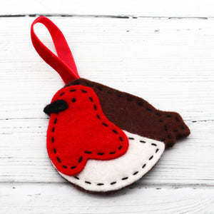 Robin hanging felt decoration