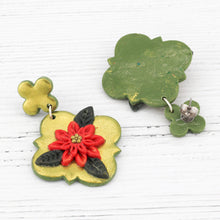 Load image into Gallery viewer, Gold poinsettia earrings