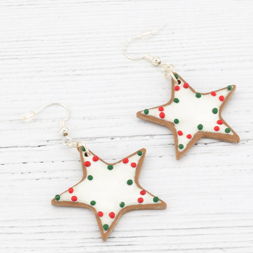 Star shaped sugar cookie earrings