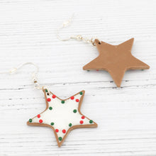 Load image into Gallery viewer, Star shaped sugar cookie earrings