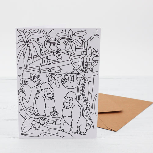 Jungle colouring in card