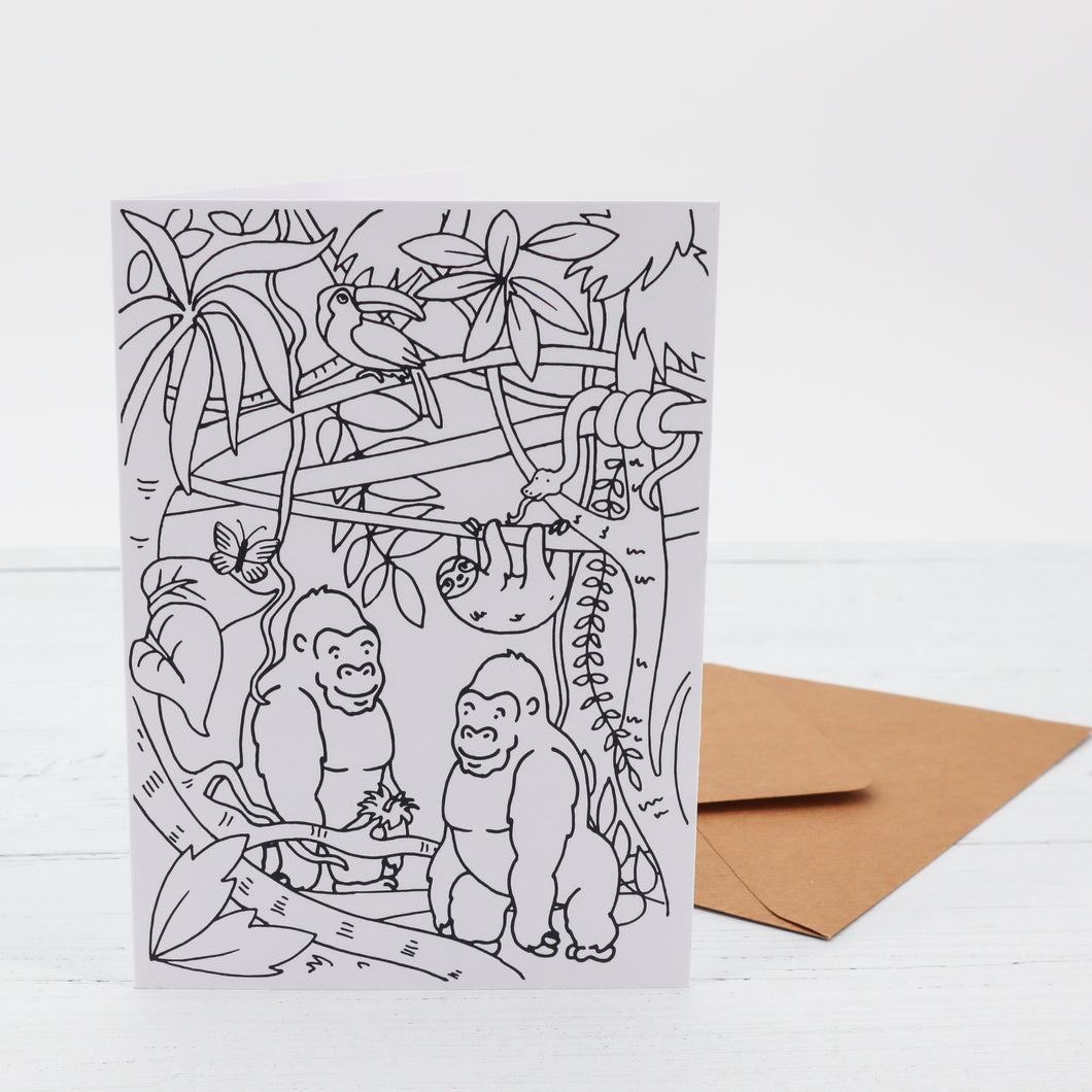 Jungle colouring in card