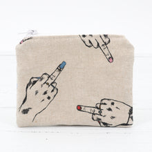 Load image into Gallery viewer, Middle finger fabric coin purse