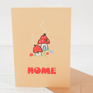 Home toadstool greetings card