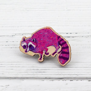 Pink racoon pin