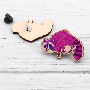 Pink racoon pin