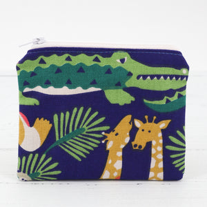 Safari animals fabric coin purse