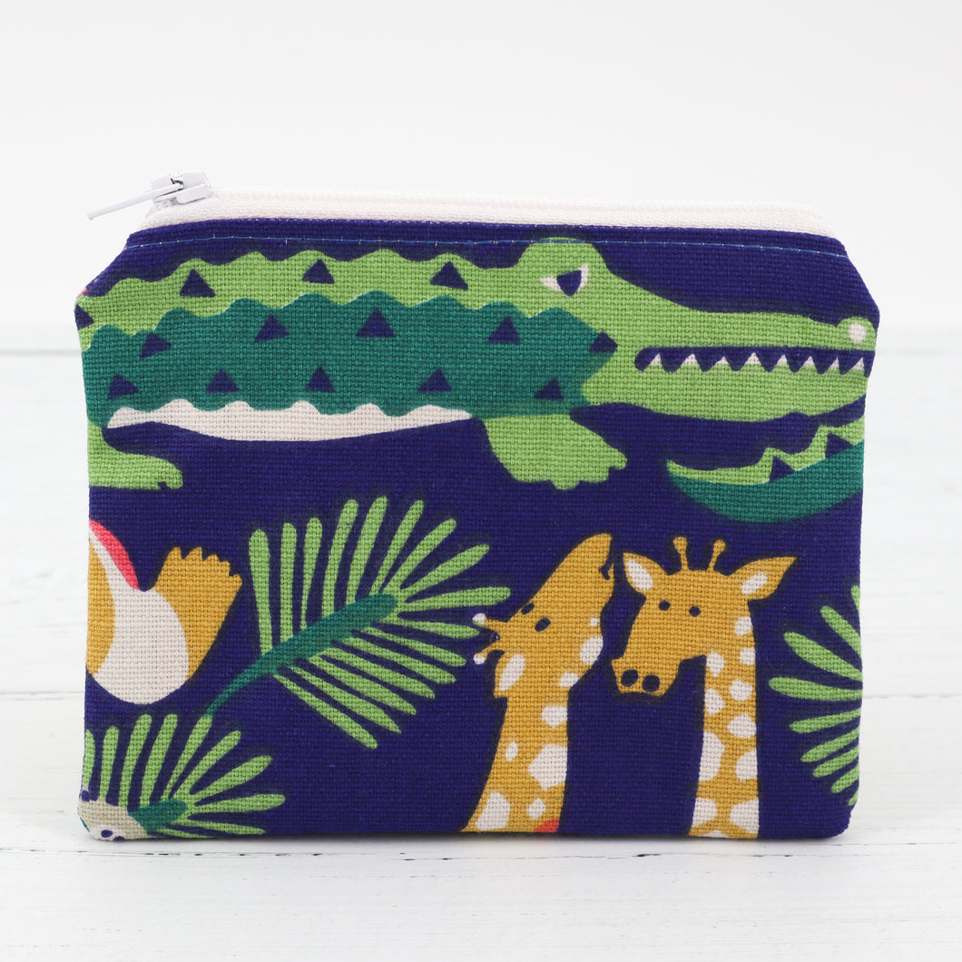 Safari animals fabric coin purse