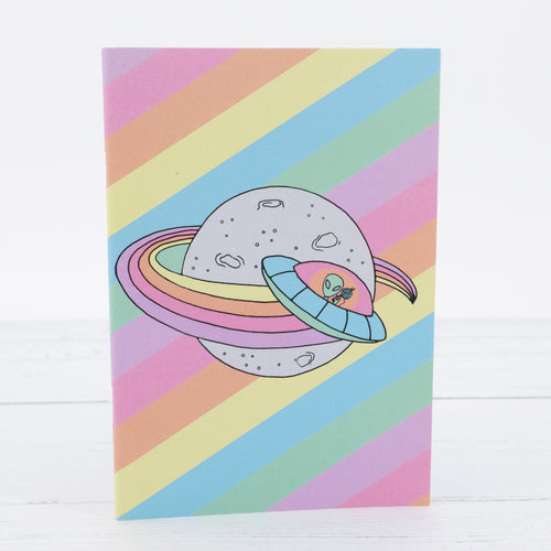 Space Planet Rainbow A6 Notebook