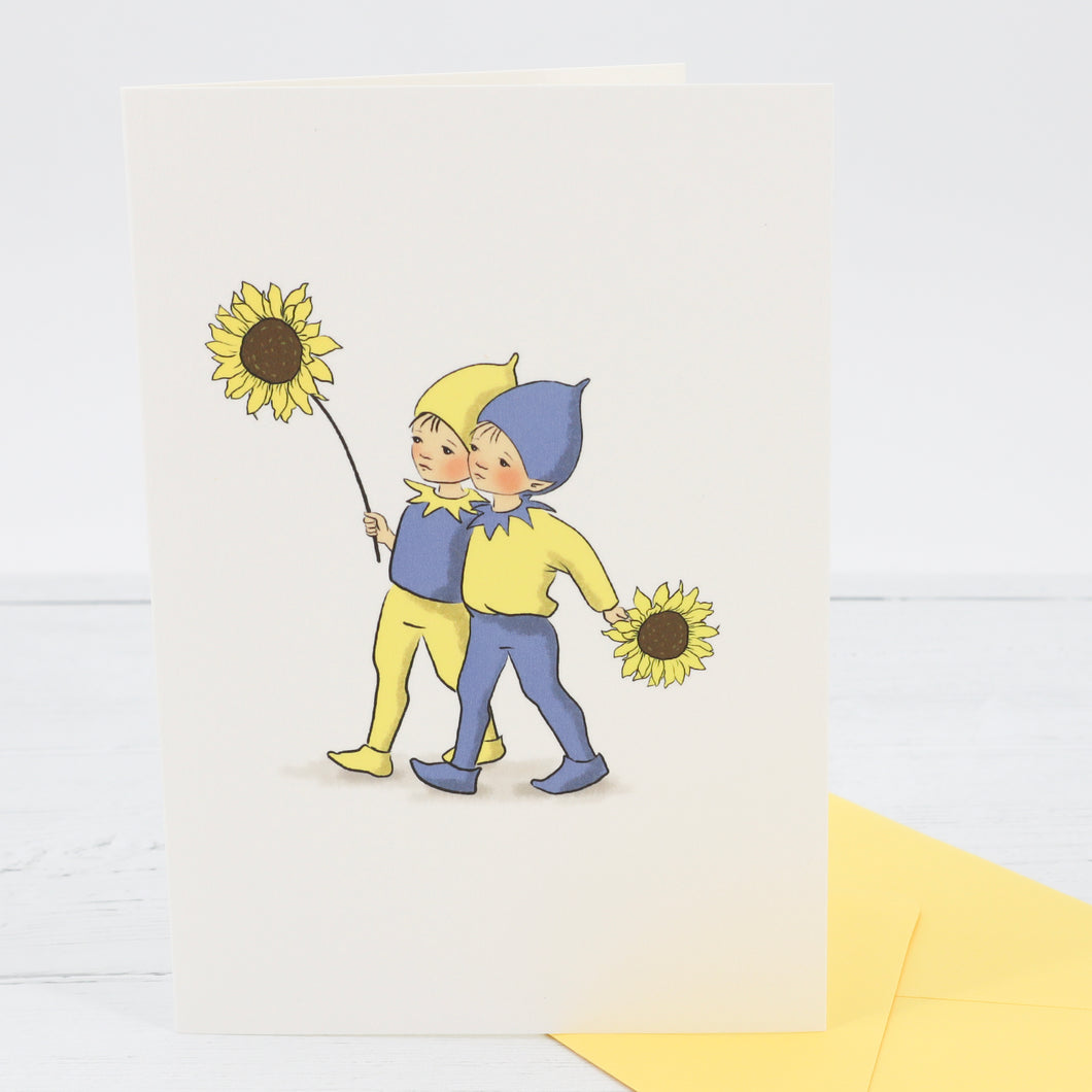 Pixies for peace greetings card