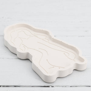 Handmade jesmonite white woman body tray dish