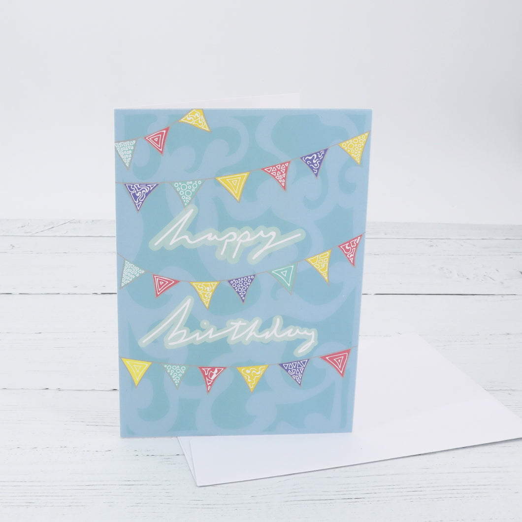 Happy Birthday bunting greetings card