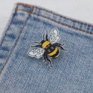 Bee acrylic pin badge