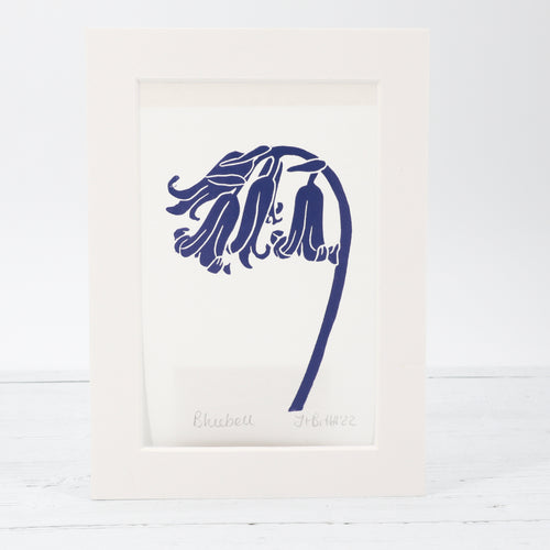 Bluebell linocut print